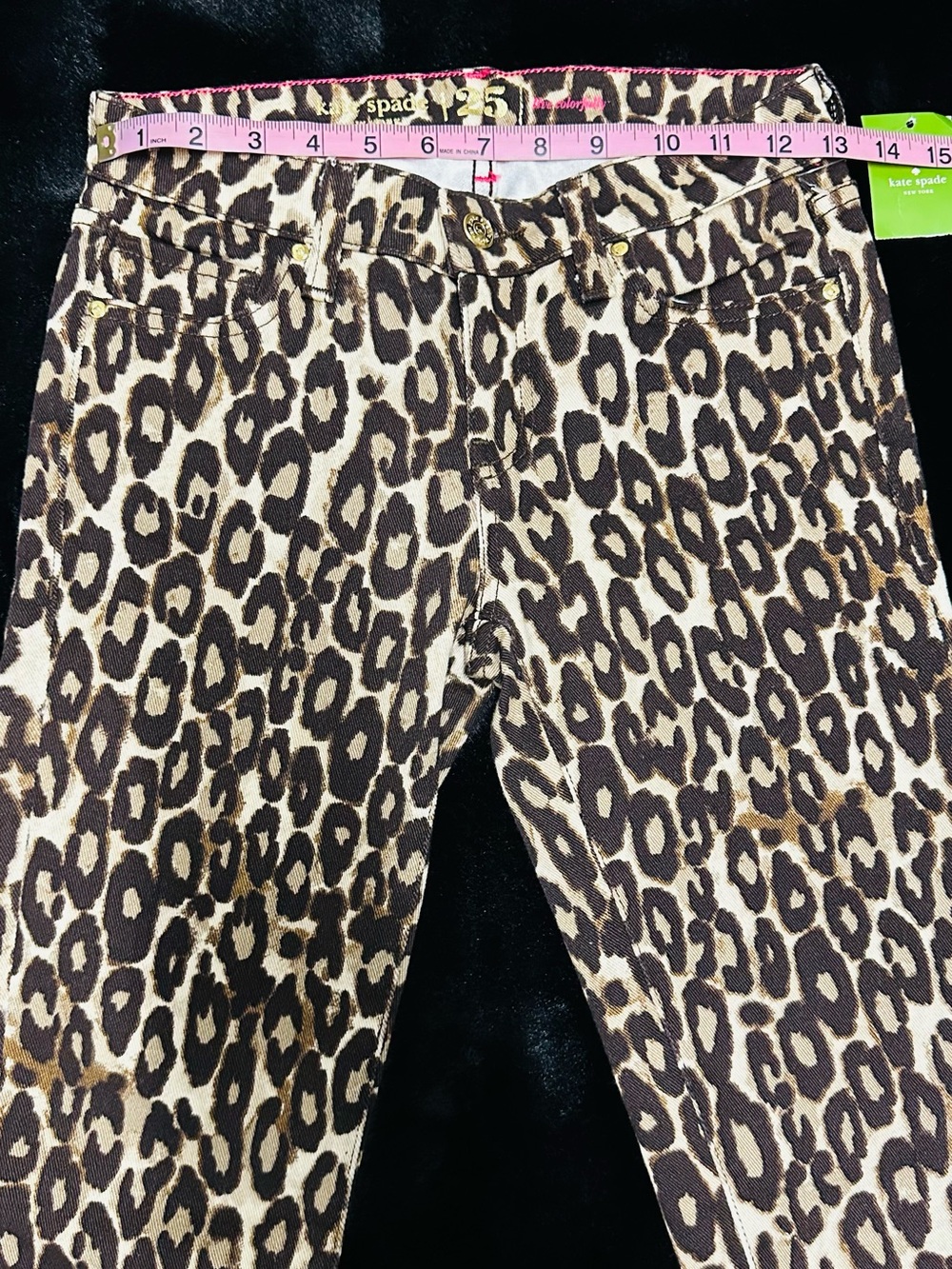 Kate Spade New York Leopard Print Skinny Jeans Size 25 NWT - Picture 3 of 10